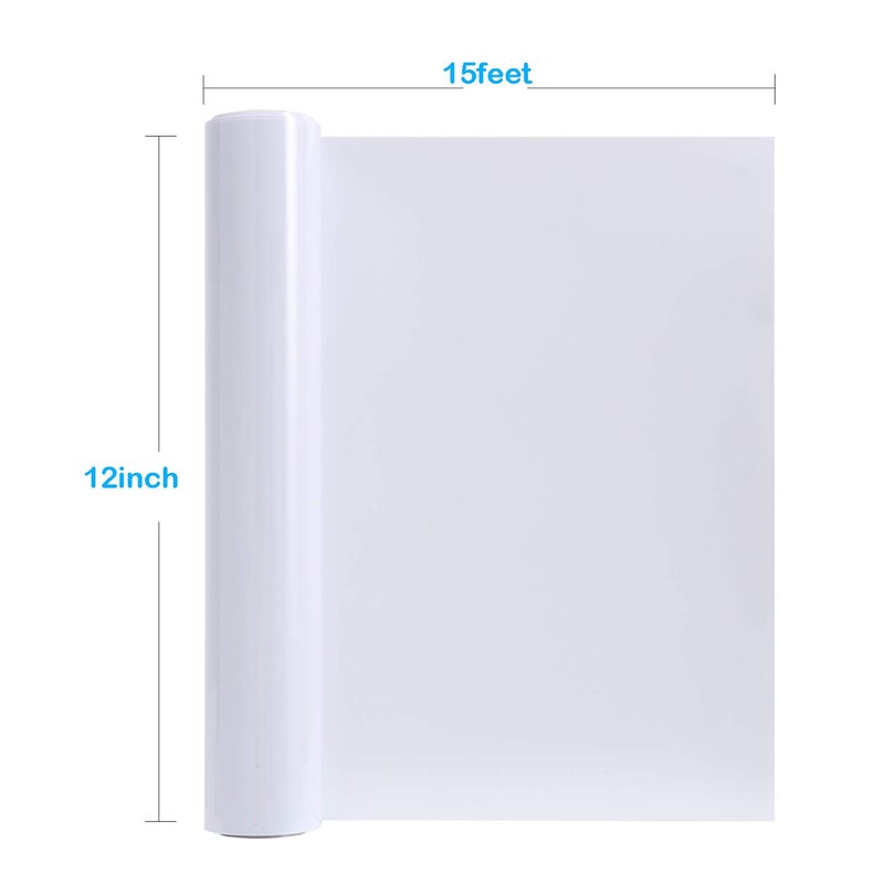 SOMOLUX HTV Matte White Iron on Vinyl Compatible with Silhouette and Kricut Easy to Cut & Weed Iron on Heat Transfer Vinyl DIY Heat Press Design for T-Shirts 12inch x15feet Roll - Image 2